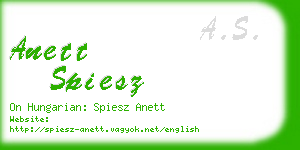 anett spiesz business card